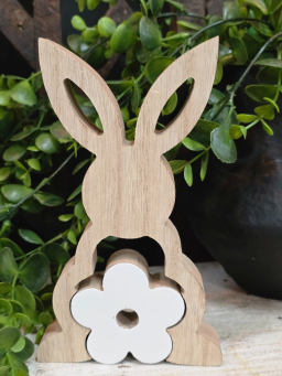 Bunny with Enamel Flower Cutouts 3D 7in