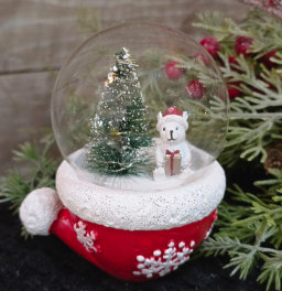 LED Christmas Bear Globe 3.5x3x4.5in