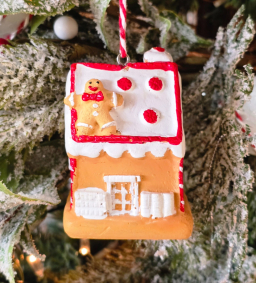 Gingerbread House Ornament 2x1.5x3in