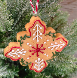 Gingerbread Cookie Ornament 3x3x.5in