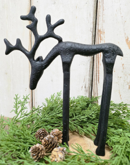 Black Metal Whimsical Deer Resin 8.5x2x10.5in