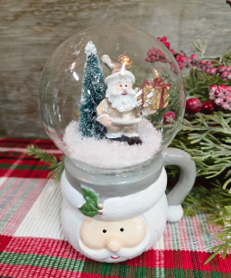 Santa Mug Globe Resin 4x3x5.5in