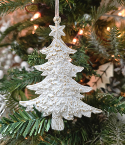 Gold Christmas Tree Ornament Resin 3.5x.5x5.5in