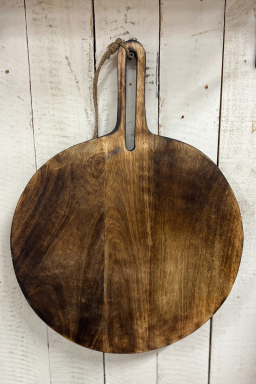 Dark Wood Round Chopping Board 20x15x0.5in