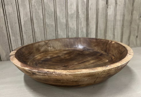 Dark Wooden Bowl 12x12x2.5in