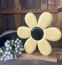 Yellow Wooden Flower 13x14in