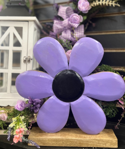 Lavender Wooden Flower 13x14in