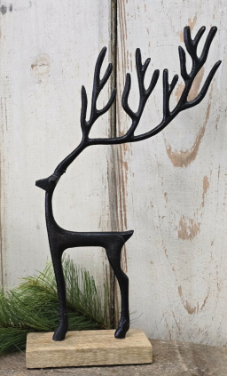 Tall Black Metal Buck 12.5x25.5in