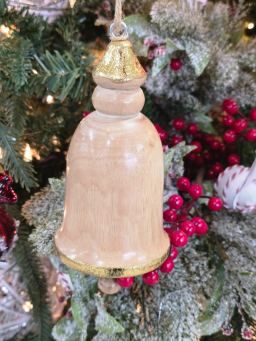 Wooden Hanging Bell 6.5x3.5in