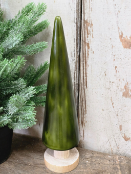 Large Green Cone Tree 12x3in