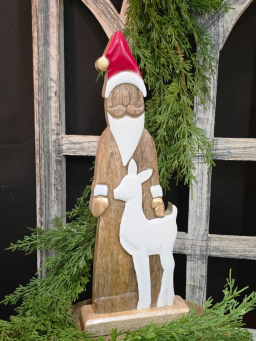 Santa w/ Reindeer 16x4.5in