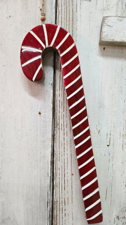 Wooden Candy Cane 16.5x7.5x2in