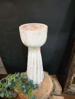 Tall Fluted Candle Holder 12x4x4in